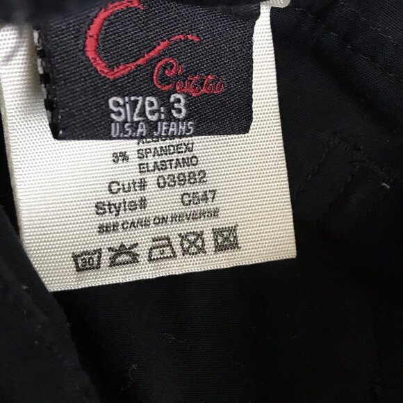 C’est Toi Black Low Rise Cargo Pants Ankle Zipper Junior’s Size 3 - Picture 6 of 12